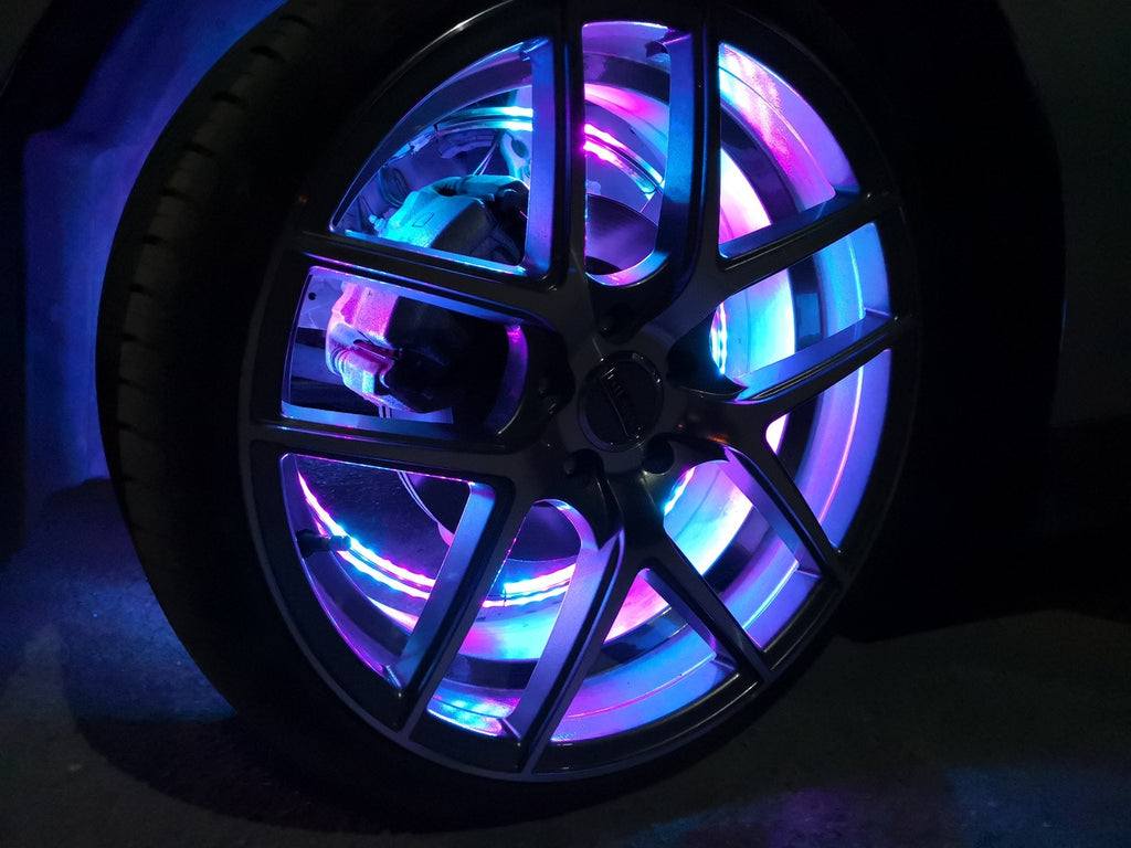 LED Wheel Light Kit Chase Moving Signal and Brake Function Wireless 18" Lighting