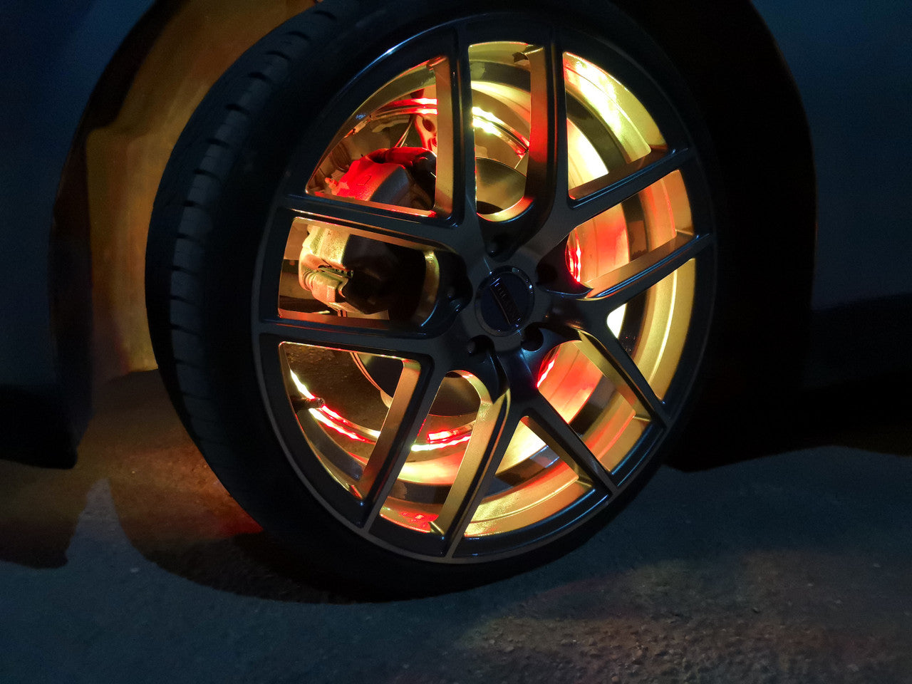 LED Wheel Lights Kit with Turn Signal and Red Brake Function Lighting