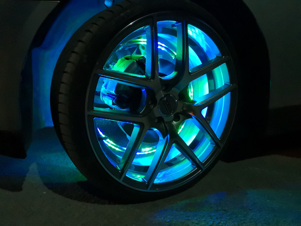 LED Wheel Lights Kit with Turn Signal and Red Brake Function Lighting