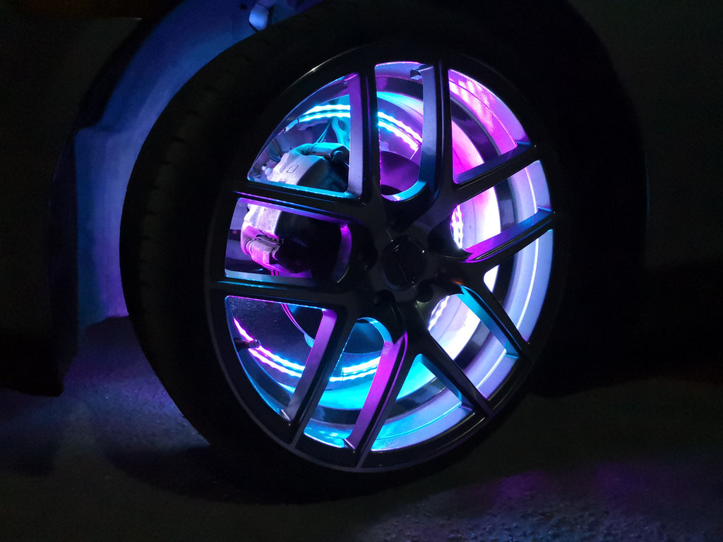 LED Wheel Lights Kit with Turn Signal and Red Brake Function Lighting