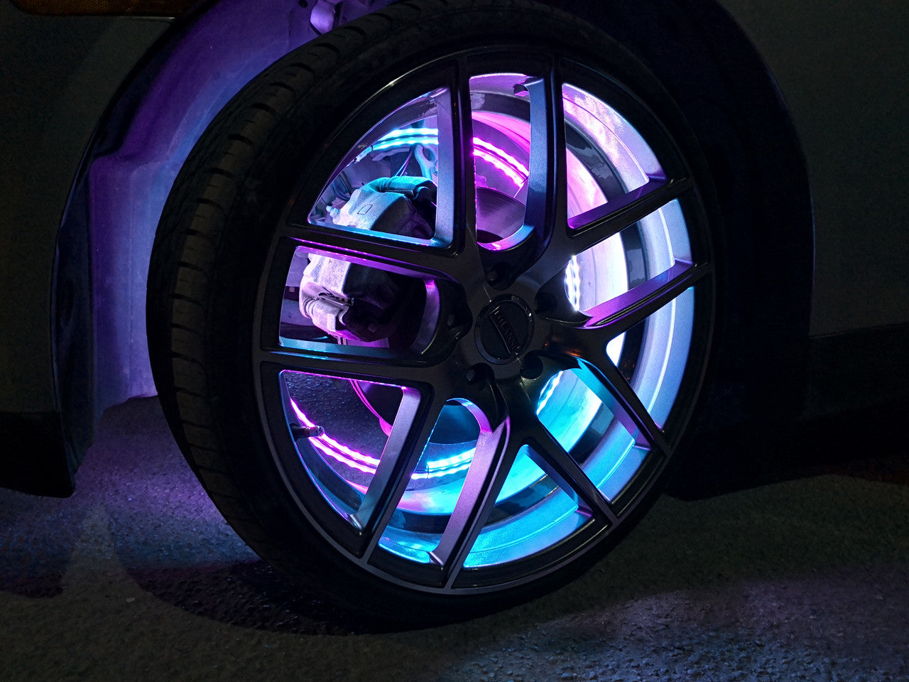 LED Wheel Lights Kit with Turn Signal and Red Brake Function Lighting