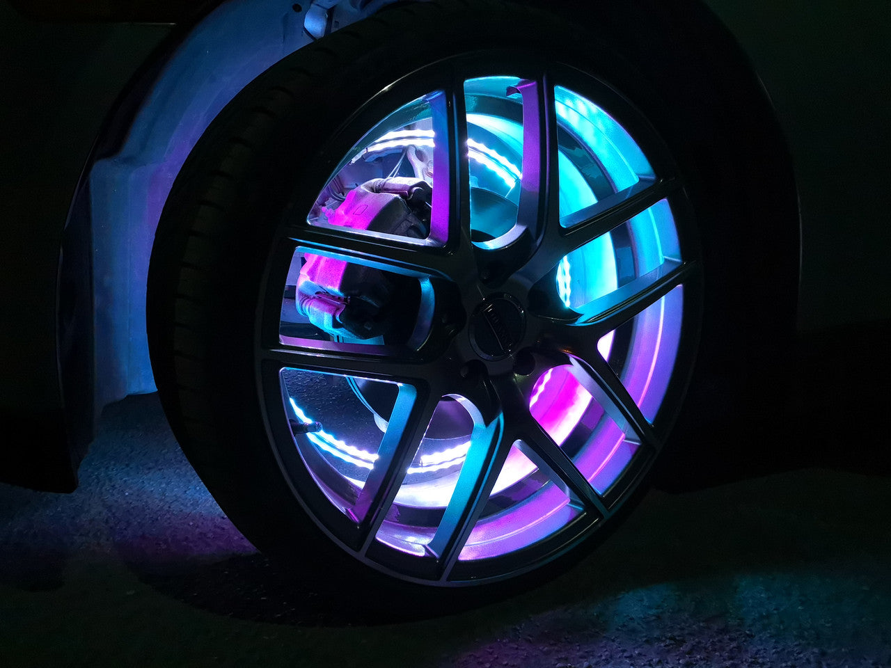 LED Wheel Lights Kit with Turn Signal and Red Brake Function Lighting