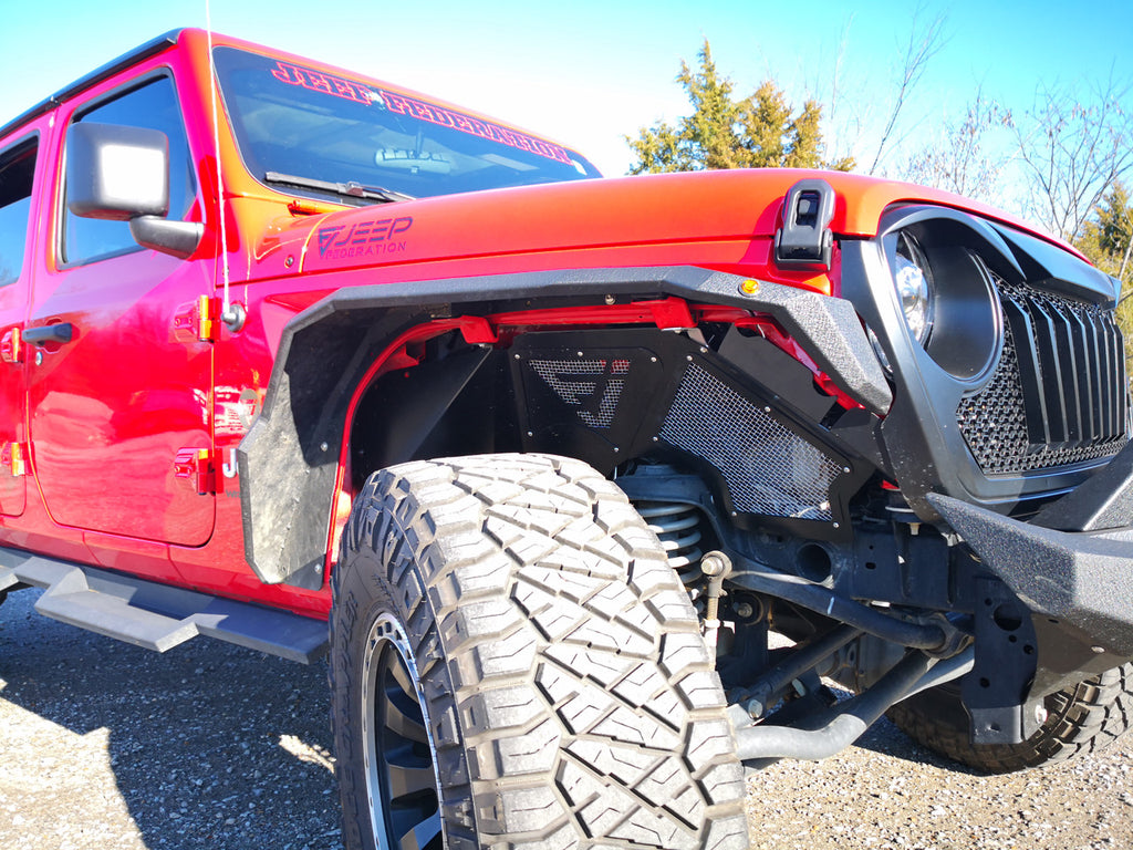 Front Aluminum Inner Fender Liners for Wrangler JL JLU JT 2018 Up Exterior Part