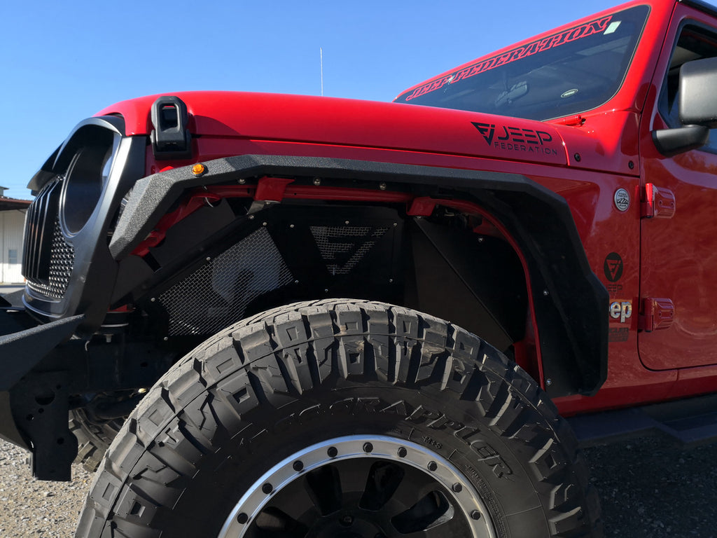 Front Aluminum Inner Fender Liners for Wrangler JL JLU JT 2018 Up Exterior Part