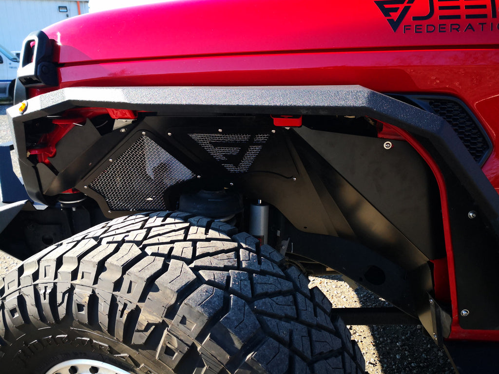 Front Aluminum Inner Fender Liners for Wrangler JL JLU JT 2018 Up Exterior Part