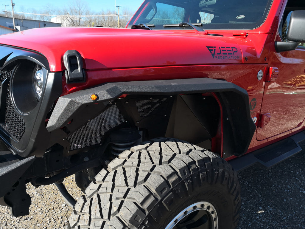 Front Aluminum Inner Fender Liners for Wrangler JL JLU JT 2018 Up Exterior Part