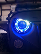 Demon Eye HALO Projector Black LED Headlights for Wrangler CJ TJ JK - GENSSI Lighting