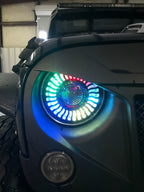 Demon Eye HALO Projector Black LED Headlights for Wrangler CJ TJ JK - GENSSI Lighting