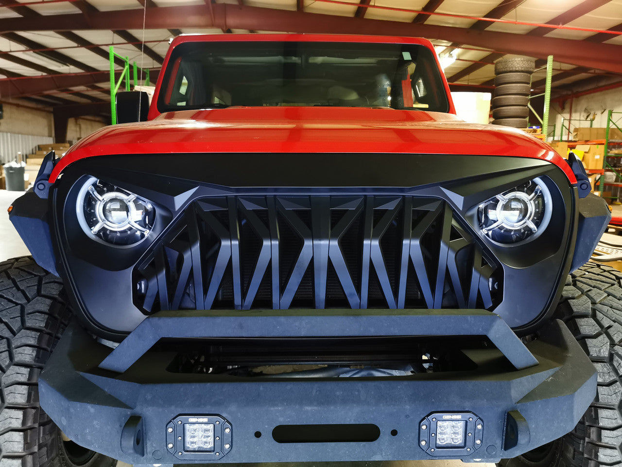 GLADIATOR WARRIOR Front Grille for Jeep Wrangler JL & Gladiator 2018-2023 Glossy Grille