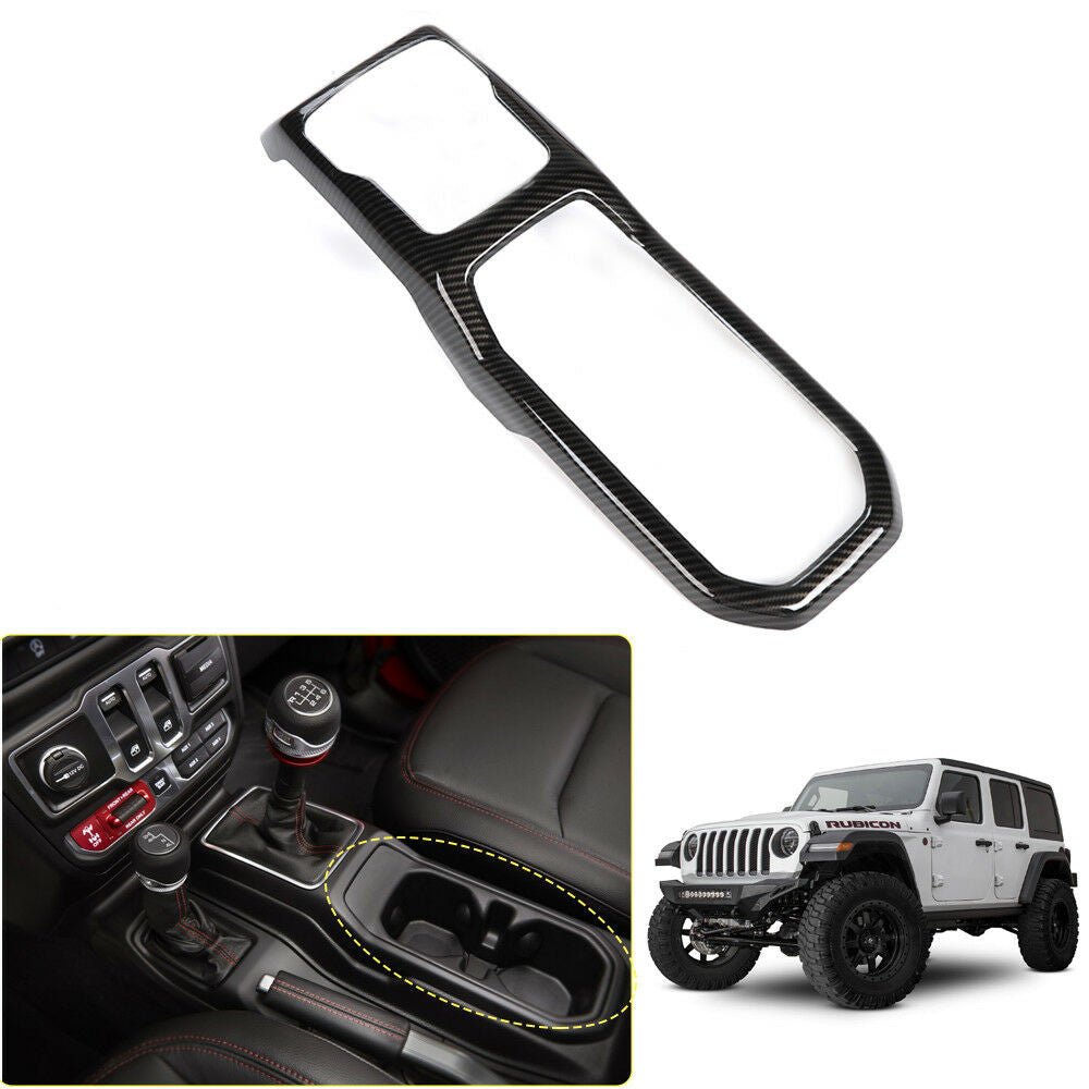 Carbon Fiber Inner Gear Shift Box Panel Frame Cover For Jeep Wrangler JL 2018 - 2023 - GENSSI Interior Part