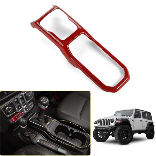 Gear Shift Panel Cover Frame Trim For Jeep Wrangler JL 2018 - 2023 Red - GENSSI Interior Part