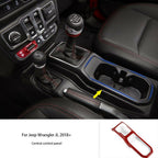 Gear Shift Panel Cover Frame Trim For Jeep Wrangler JL 2018 - 2023 Red - GENSSI Interior Part