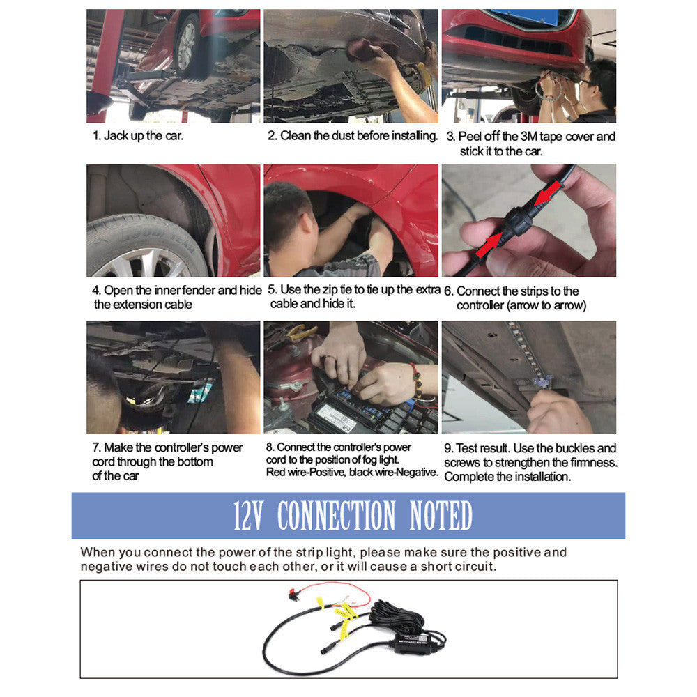 LED Under Body Fender Bumper Kit for Jeep Wrangler Flexible Wireless Lighting