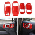 Interior Door Handle Bowl Cover Trim for Jeep Wrangler JL 2018 - 2023 4 - Door Red - GENSSI Interior Part