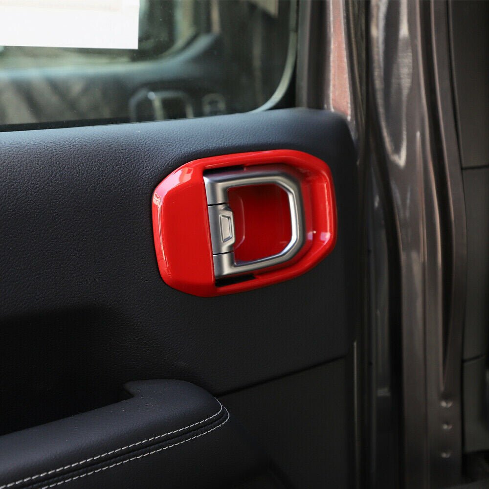 Interior Door Handle Bowl Cover Trim for Jeep Wrangler JL 2018 - 2023 4 - Door Red - GENSSI Interior Part