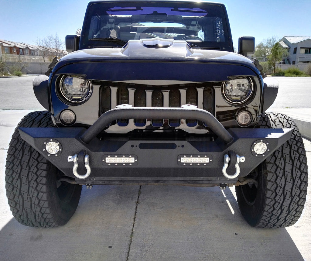 Front and Rear Tire Carrier Rock Crawler Bumpers for Wrangler JK 2007-2018 Bumper