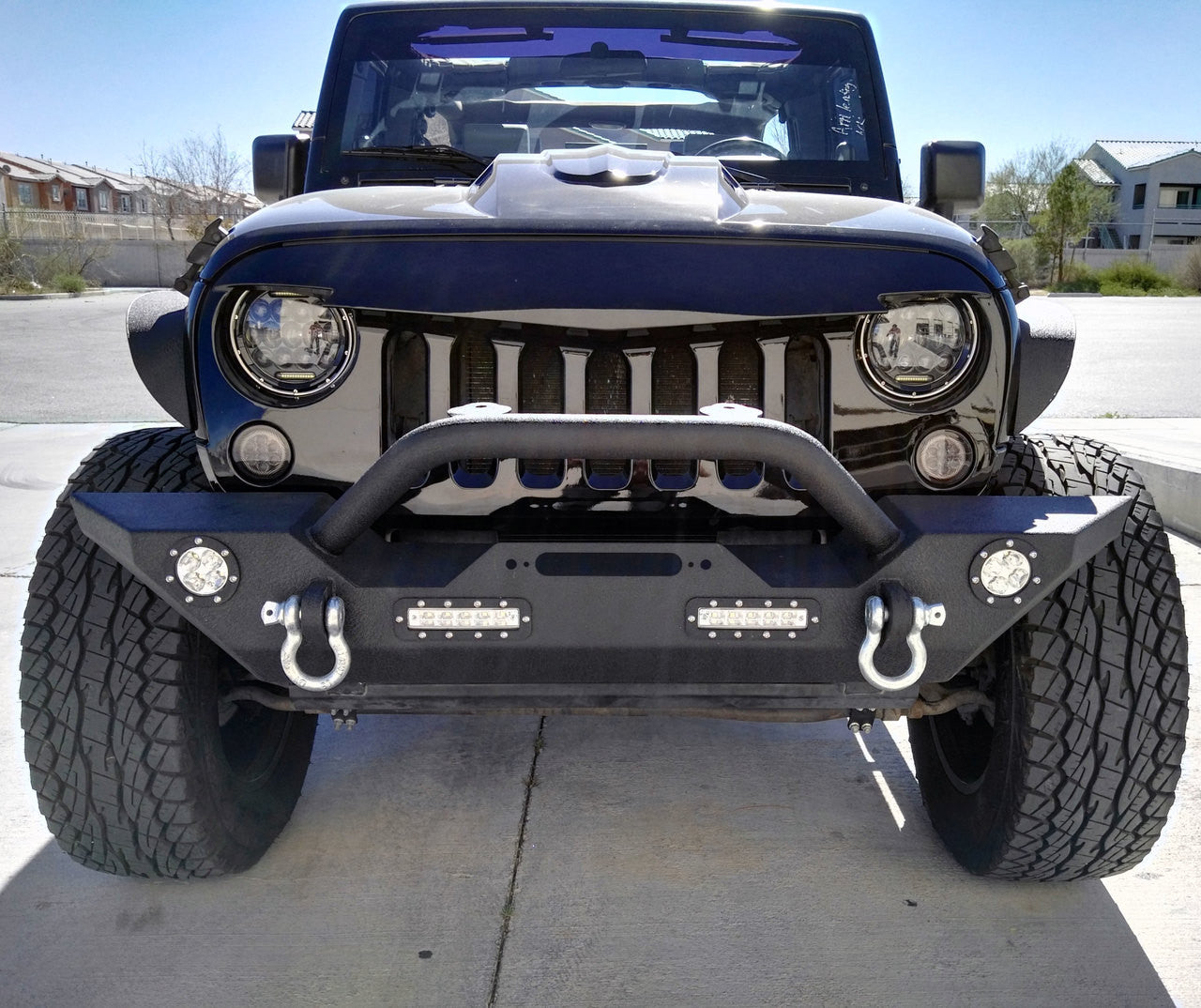 Front and Rear Tire Carrier Rock Crawler Bumpers for Wrangler JK 2007-2018 Bumper