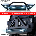 Front and Rear Tire Carrier Rock Crawler Bumpers for Wrangler JK 2007-2018 Wire Harness Relay with Switch for LED Lighting Front and Rear Grab Bars Set Add for $25 ONLY! Bumper