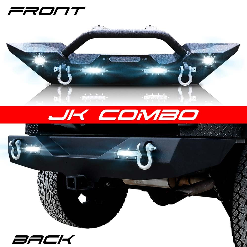 Front and Rear Rock Crawler Bumpers for Wrangler JK 2007-2018 Bumper