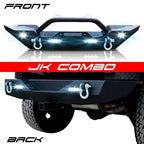 Front and Rear Rock Crawler Bumpers for Wrangler JK 2007-2018 Wire Harness Relay with Switch for LED Lighting Front and Rear Grab Bars Set Add for $25 ONLY! Bumper