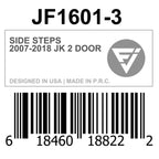 AGGRESSOR Side Steps Rail Steps Rock Sliders 2007 - 2018 Jeep Wrangler 4dr - GENSSI Exterior Part