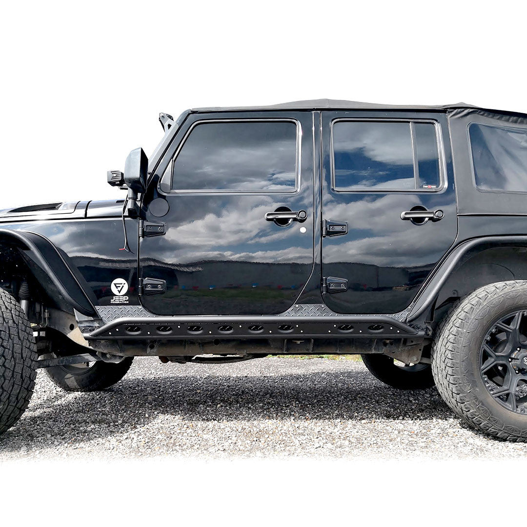 Tube Side Steps Rail Steps Rock Sliders 2007-2018 Jeep Wrangler 4dr Exterior Part