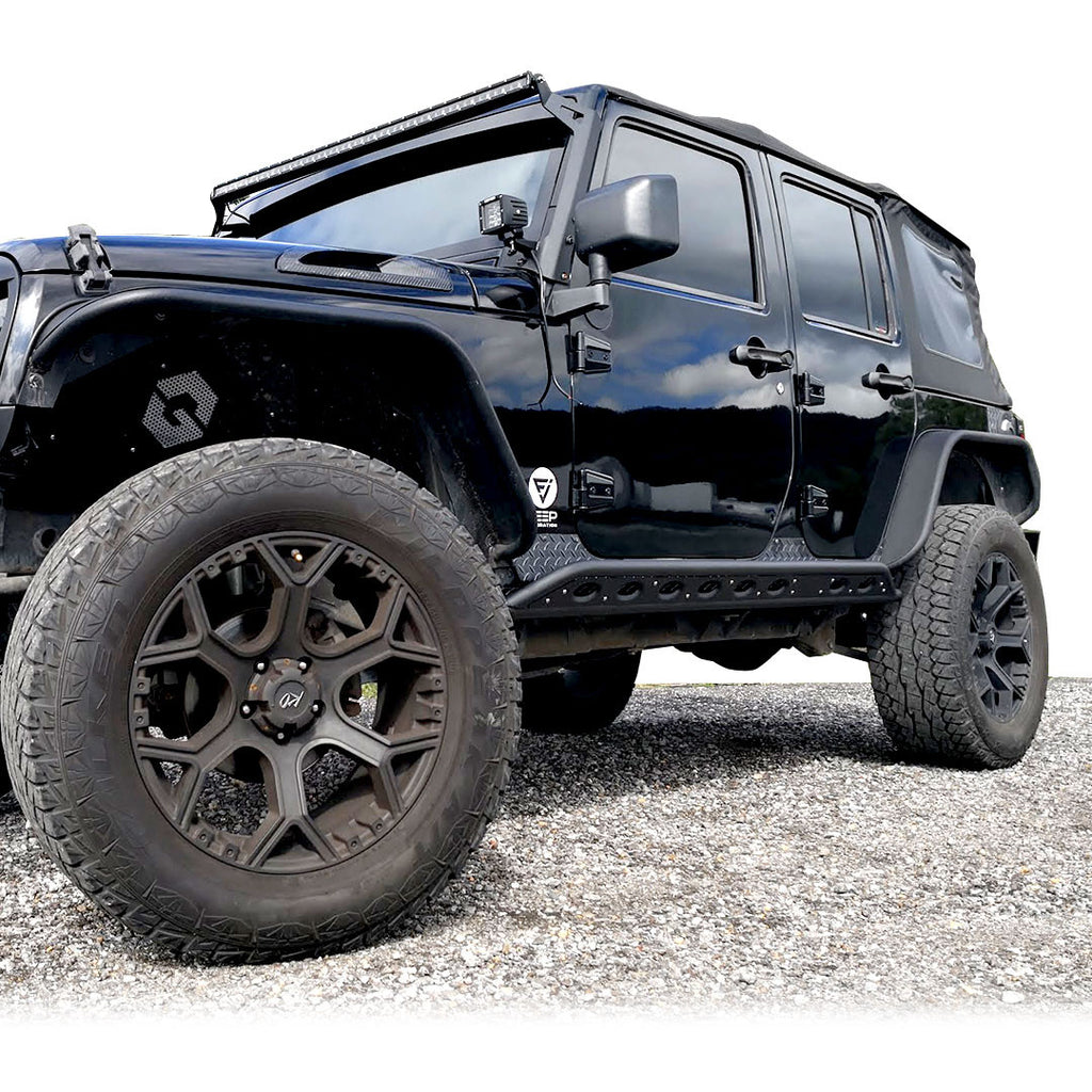 Tube Side Steps Rail Steps Rock Sliders 2007-2018 Jeep Wrangler 4dr Exterior Part