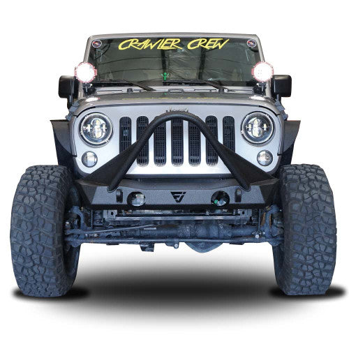 Front Transformer Nineteen Bumper w/Bull Bar for Wrangler 2007-2018 HALO White LED Fog Lamps for Wrangler JK 2007-2017 Bumper