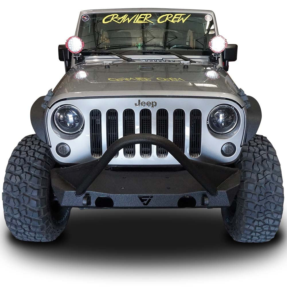 Front Transformer Nineteen Bumper w/Bull Bar for Wrangler 2007-2018 Bumper