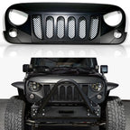 ARES Monster Grille with HALO Projector Black LED Headlights for Wrangler 2007-2018 Grille