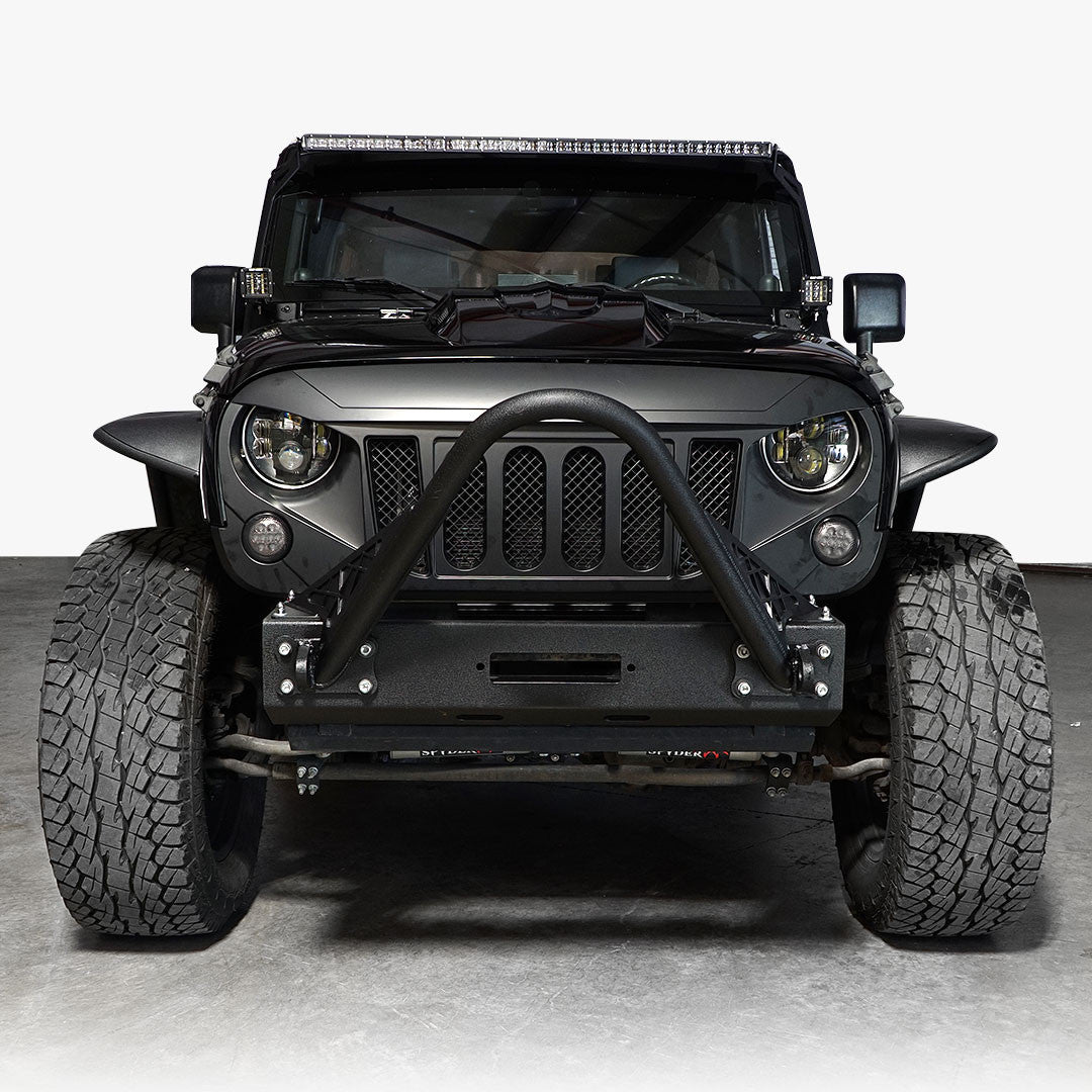 ARES Monster Grille with HALO Projector Black LED Headlights for Wrangler 2007-2018 Grille
