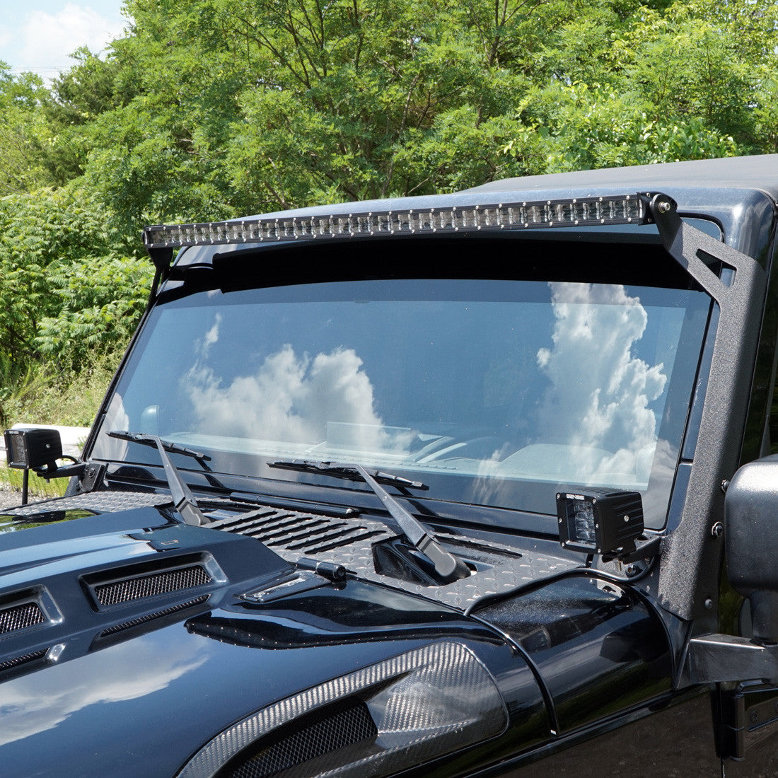 LED Light Bar Combo Kit with AUX Lights & Bracket Wiring Harness Kit for Wrangler JK 2007-2018 Lighting