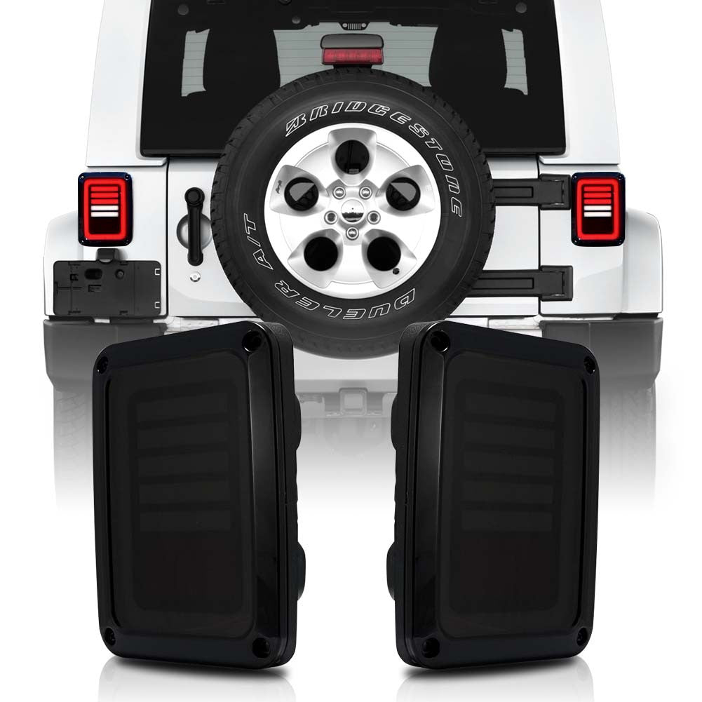 3D Hologram Smoked LED Tail Lights for Wrangler JK 2007-2018 Lighting