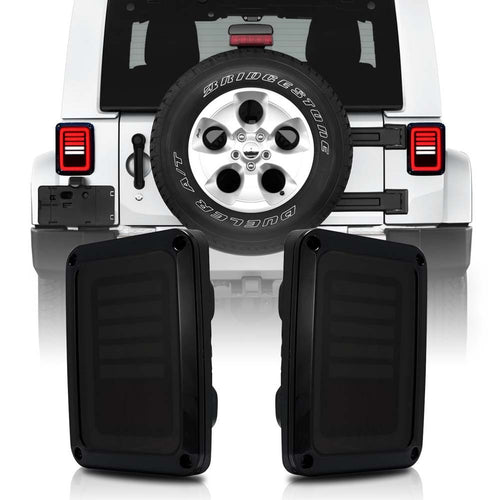3D Hologram Smoked LED Tail Lights for Wrangler JK 2007 - 2018 - GENSSI Lighting