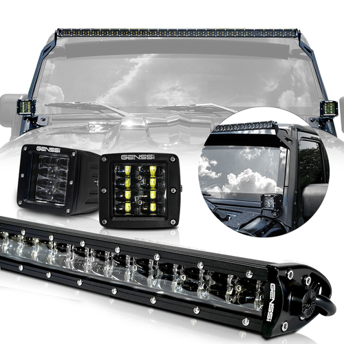 LED Light Bar Combo Kit with AUX Lights & Bracket Wiring Harness Kit for Wrangler JK 2007-2018 Default Title Lighting