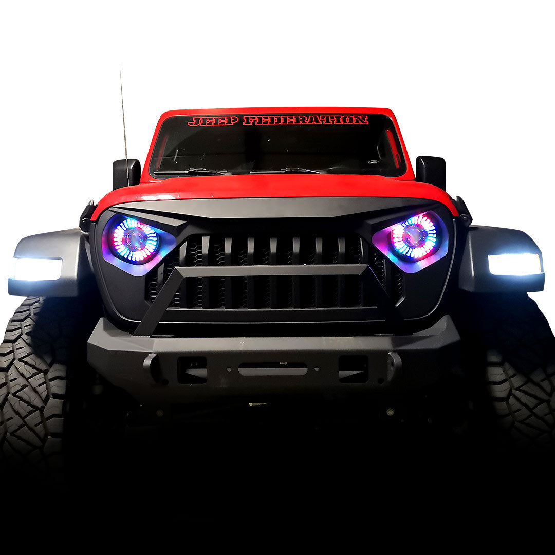 Demon Eye HALO Projector Black LED Headlights and Fog Lights for Wrangler JK 2007-2018 Lighting