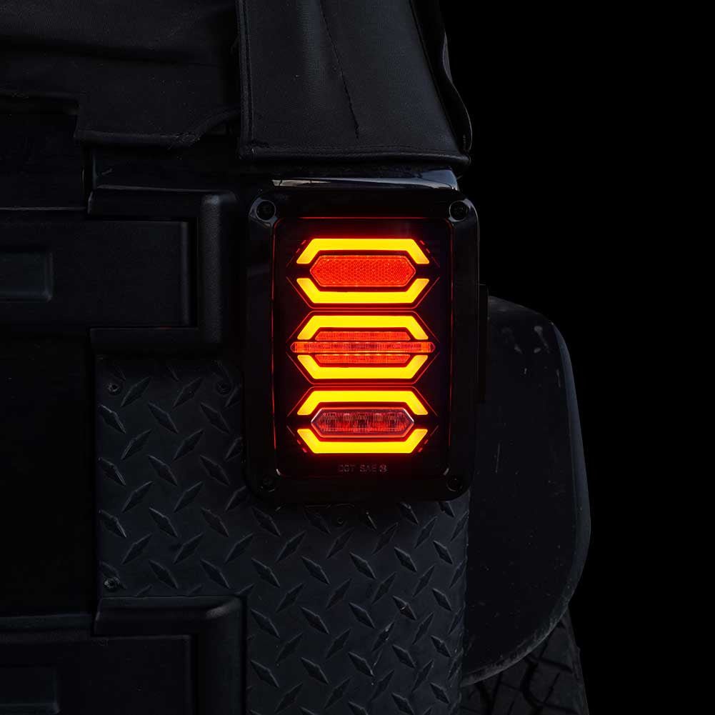 DIAMOND Black LED Tail Lights for Wrangler JK 2007 - 2018 - GENSSI Lighting