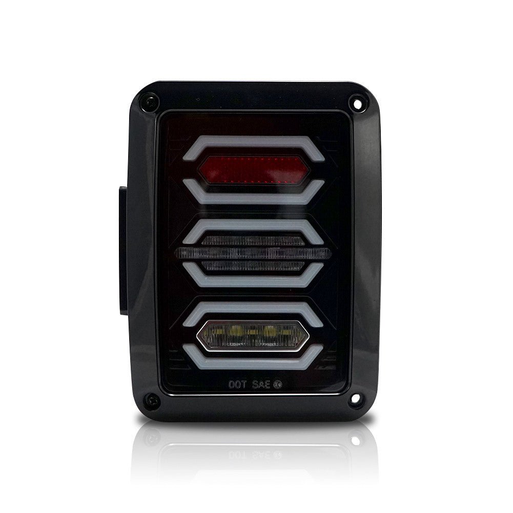 DIAMOND Black LED Tail Lights for Wrangler JK 2007 - 2018 - GENSSI Lighting