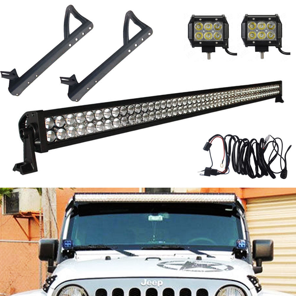 Light Bar 52" Pillar Package Kit w/Pods w/Brackets w/Wiring Lighting