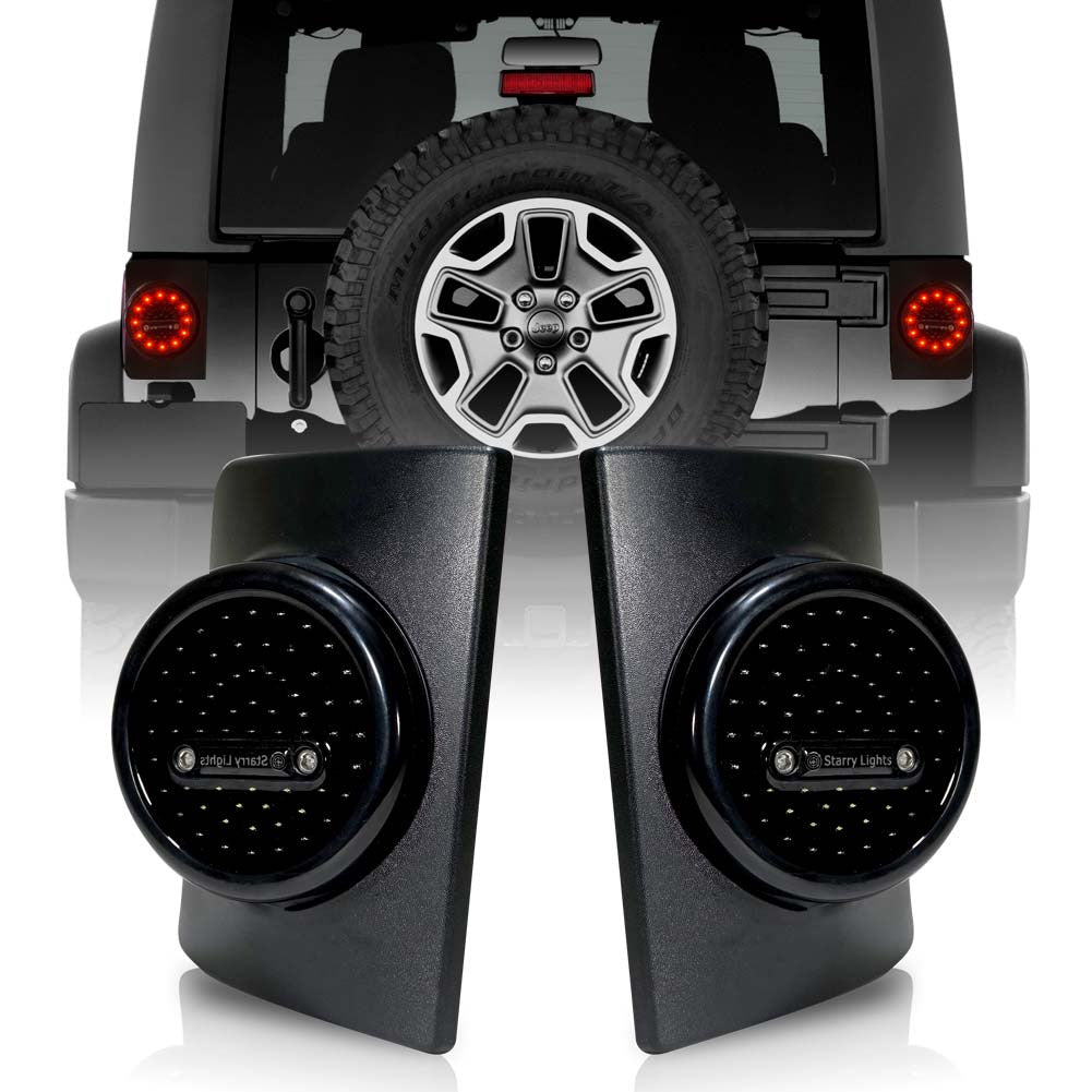 VULCAN Black LED Tail Lights for Wrangler JK 2007-2018 Lighting