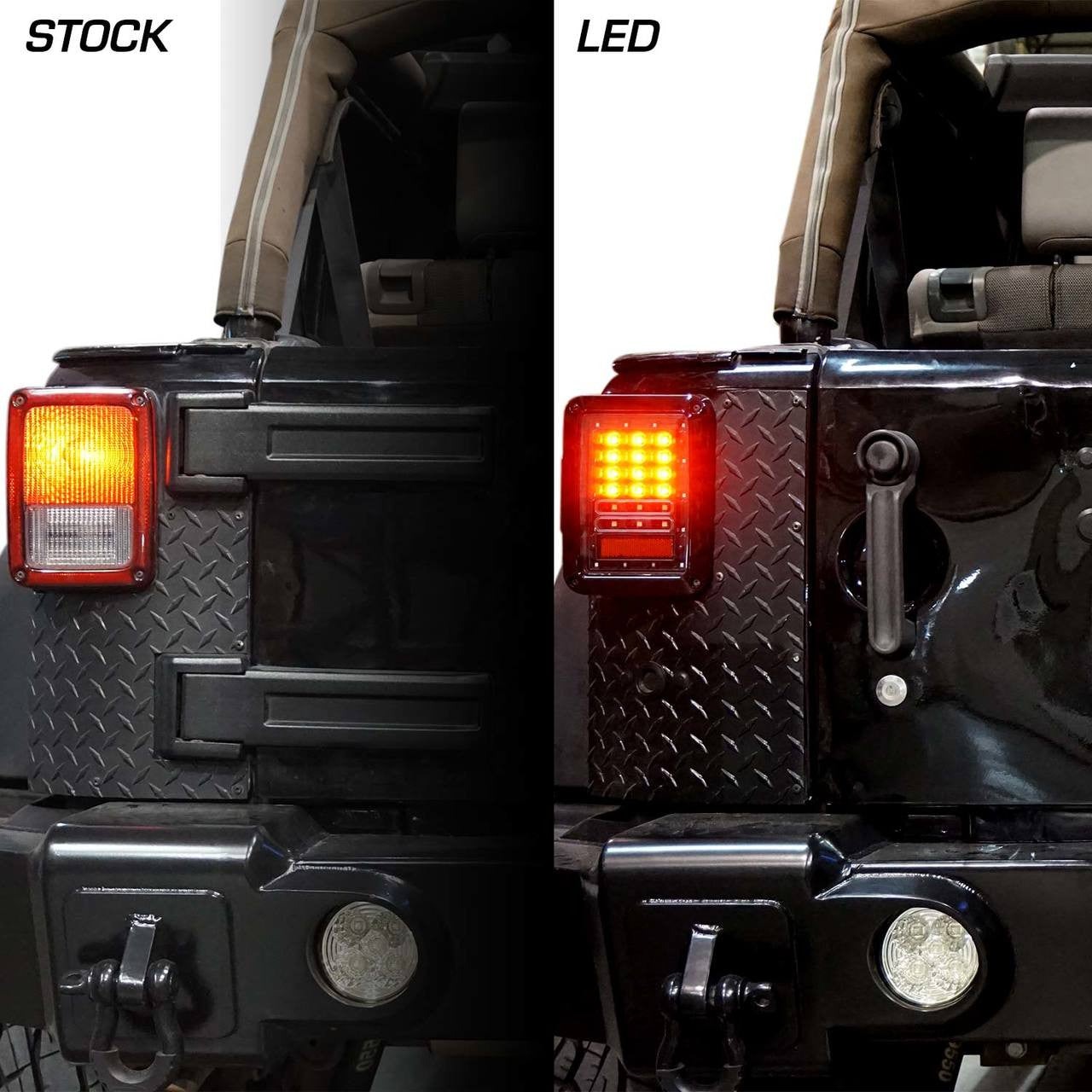 XPE Black LED Tail Lights for Wrangler JK 2007-2018 Lighting