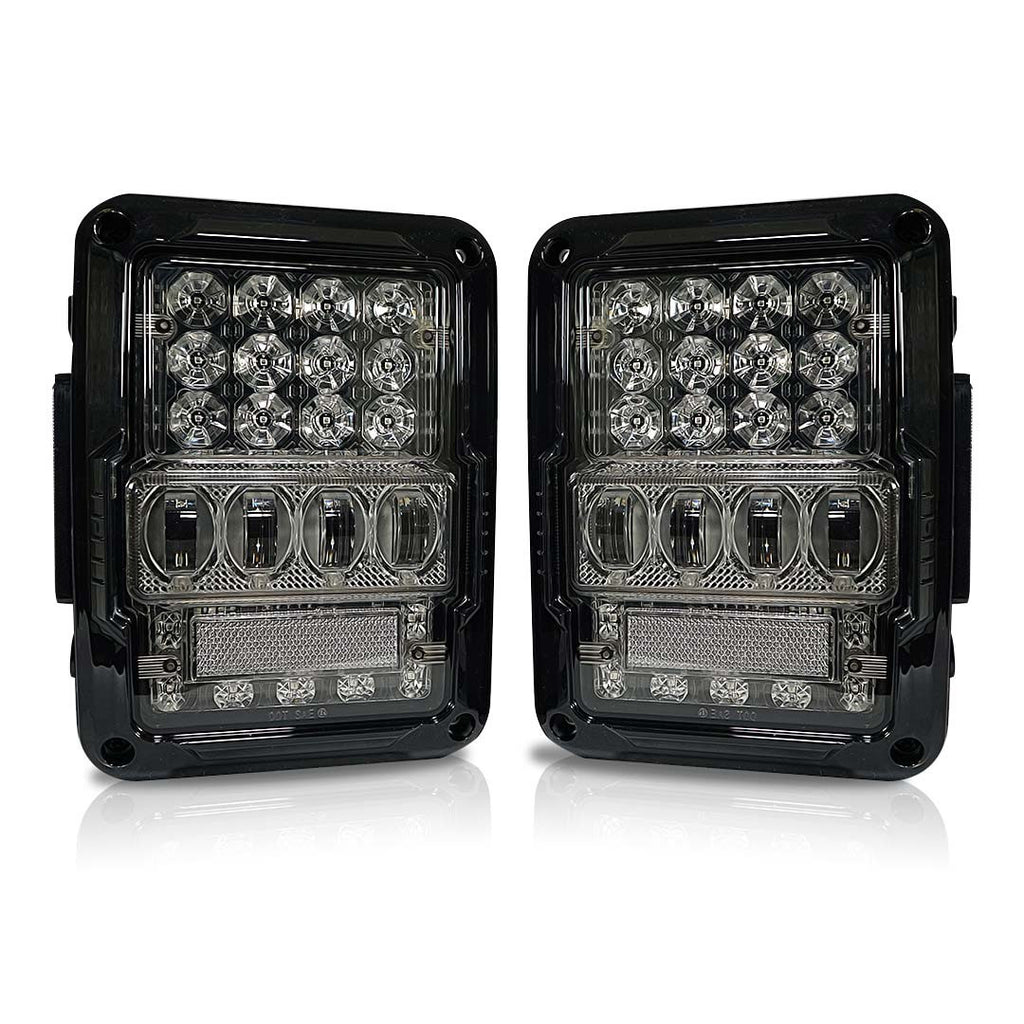 Optical Array Clear LED Tail Lights for Wrangler JK 2007-2018 Lighting