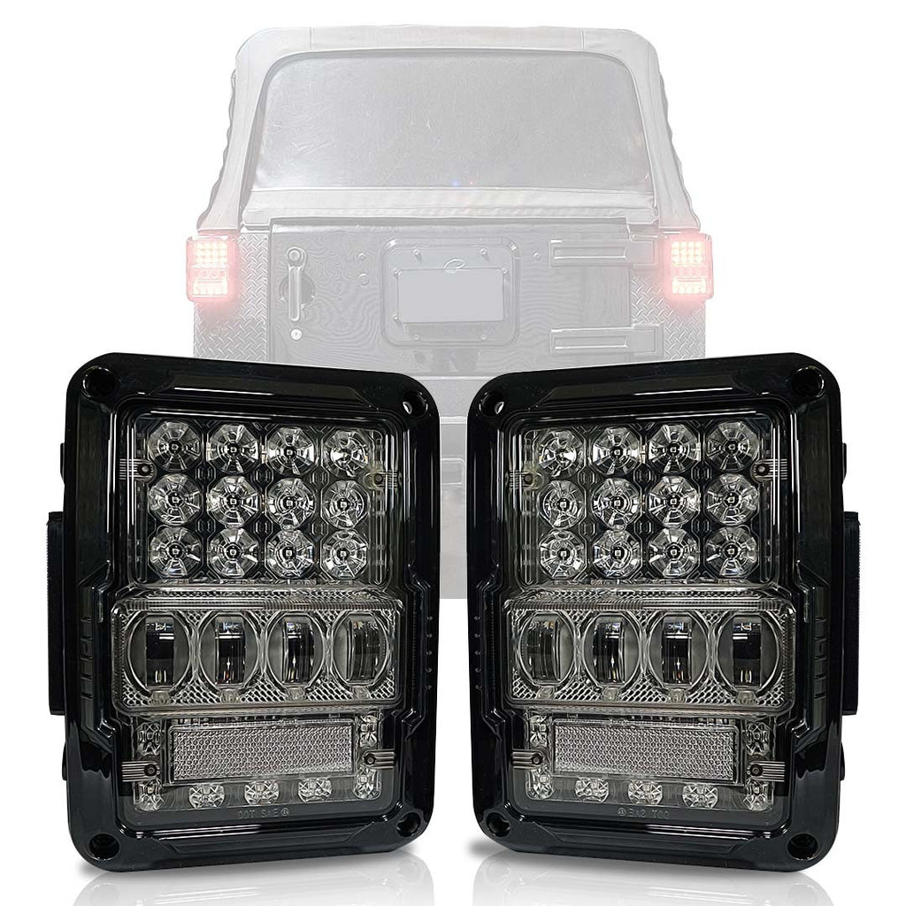 Optical Array Clear LED Tail Lights for Wrangler JK 2007-2018 Lighting