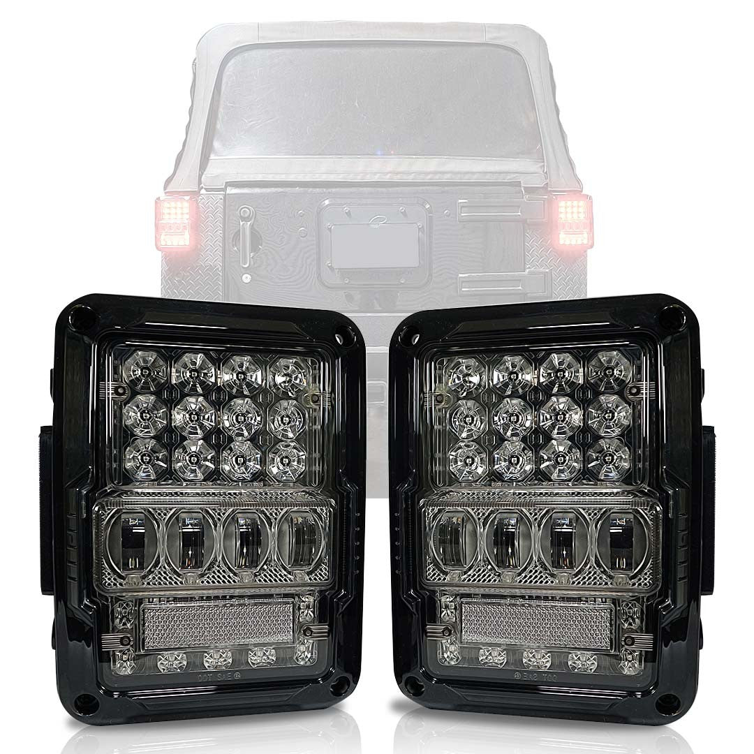 Optical Array Clear LED Tail Lights for Wrangler JK 2007-2018 Lighting