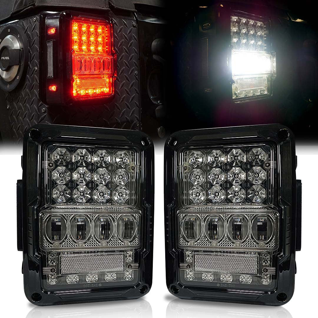 Optical Array Clear LED Tail Lights for Wrangler JK 2007-2018 Lighting