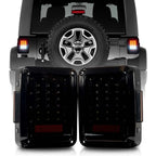 XPE Smoked LED Tail Lights for Wrangler JK 2007 - 2018 - GENSSI Lighting