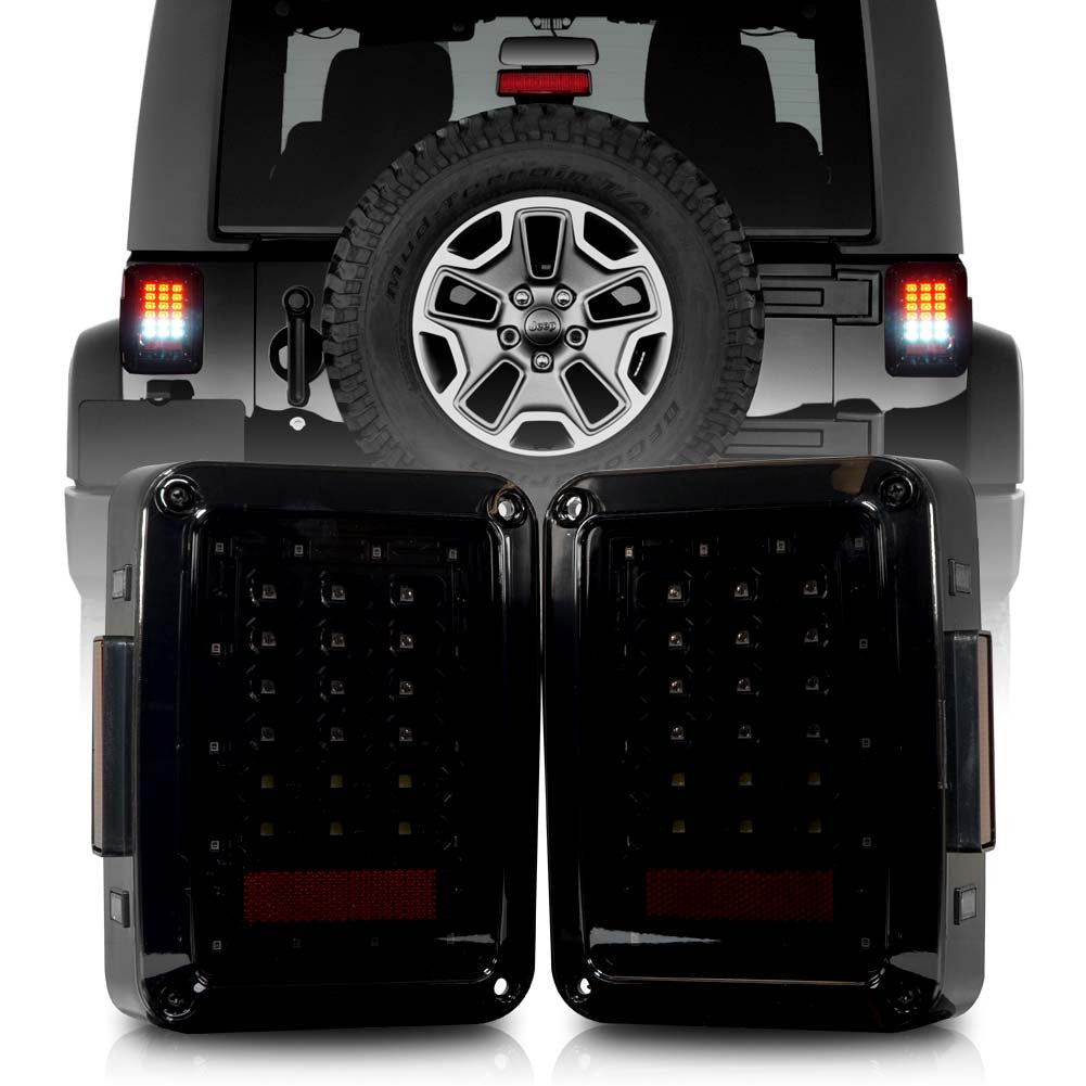 XPE Smoked LED Tail Lights for Wrangler JK 2007-2018 Lighting