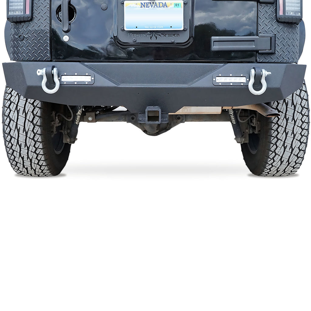 Rear Bumper for Jeep Wrangler JK 2007-2017 with D-Rings and LED Reverse Lamps Bumper