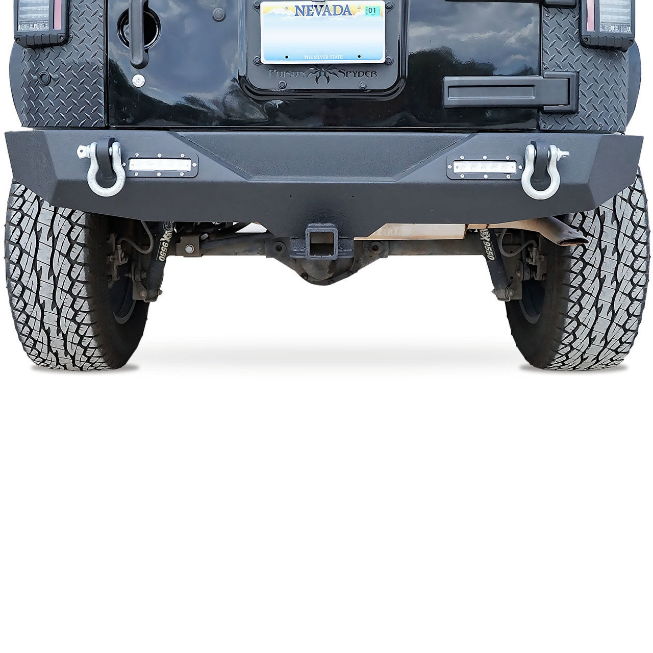Rear Bumper for Jeep Wrangler JK 2007-2017 with D-Rings and LED Reverse Lamps Bumper