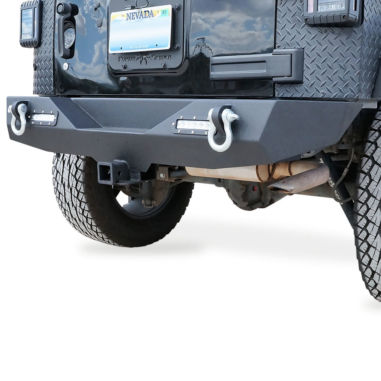 Rear Bumper for Jeep Wrangler JK 2007-2017 with D-Rings and LED Reverse Lamps Bumper